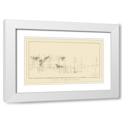 Comstock Lode Vertical Projection 1 Nevada White Modern Wood Framed Art Print with Double Matting by Becker