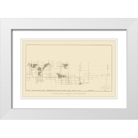 Comstock Lode Vertical Projection 1 Nevada White Modern Wood Framed Art Print with Double Matting by Becker