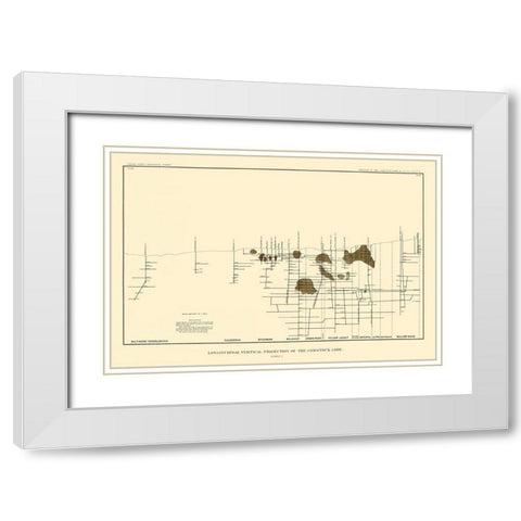 Comstock Lode Vertical Projection 2 Nevada White Modern Wood Framed Art Print with Double Matting by Becker