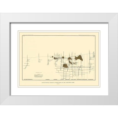 Comstock Lode Vertical Projection 2 Nevada White Modern Wood Framed Art Print with Double Matting by Becker