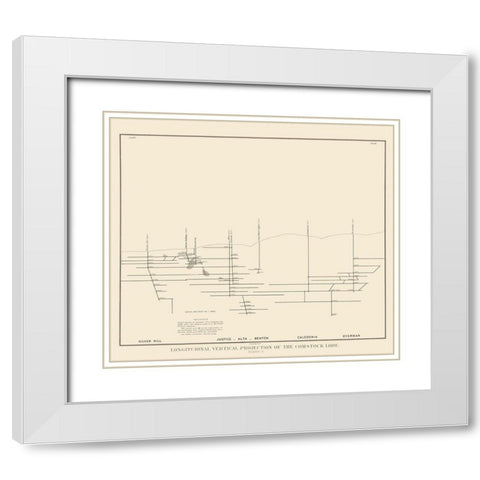 Comstock Lode Vertical Projection 3 Nevada White Modern Wood Framed Art Print with Double Matting by Becker