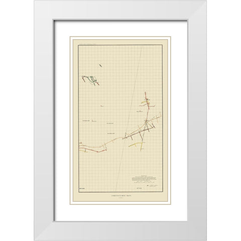 Comstock Mine Number One Nevada - Becker 1882 White Modern Wood Framed Art Print with Double Matting by Becker