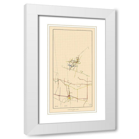 Comstock Mine Number Two Nevada - Becker 1882 White Modern Wood Framed Art Print with Double Matting by Becker