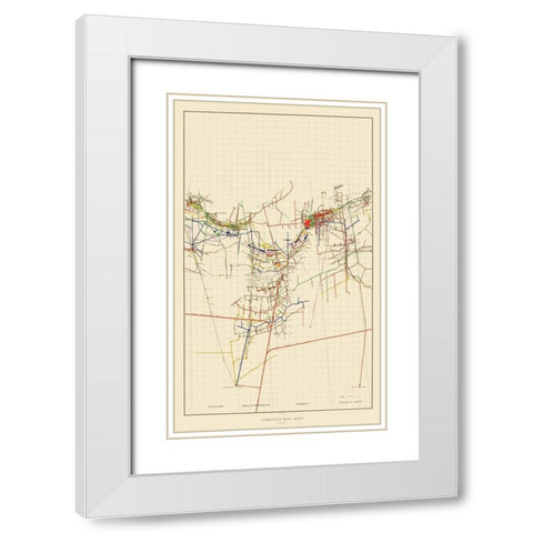 Comstock Mine Number Four Nevada - Becker 1882 White Modern Wood Framed Art Print with Double Matting by Becker