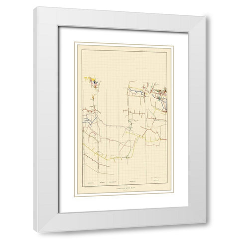 Comstock Mine Number Five Nevada - Becker 1882 White Modern Wood Framed Art Print with Double Matting by Becker