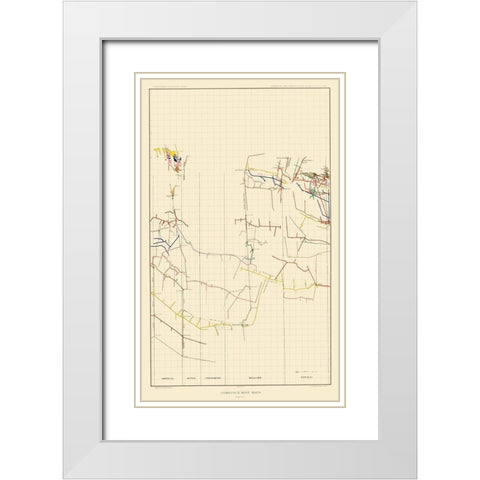 Comstock Mine Number Five Nevada - Becker 1882 White Modern Wood Framed Art Print with Double Matting by Becker