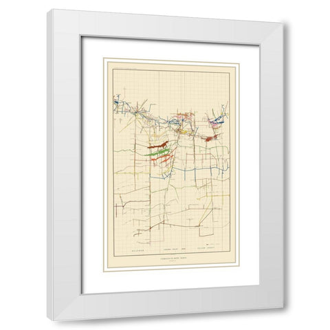 Comstock Mine Number Six Nevada - Becker 1882 White Modern Wood Framed Art Print with Double Matting by Becker