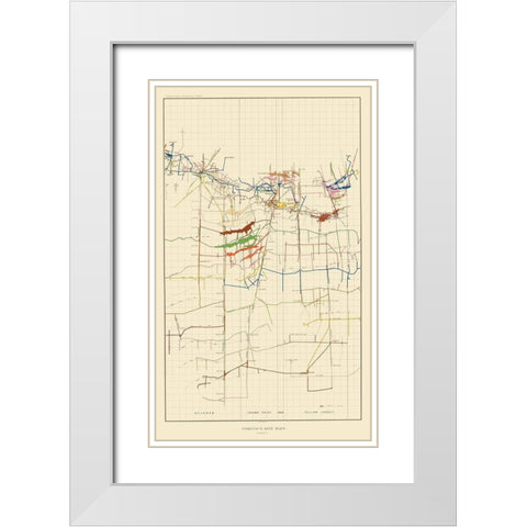 Comstock Mine Number Six Nevada - Becker 1882 White Modern Wood Framed Art Print with Double Matting by Becker