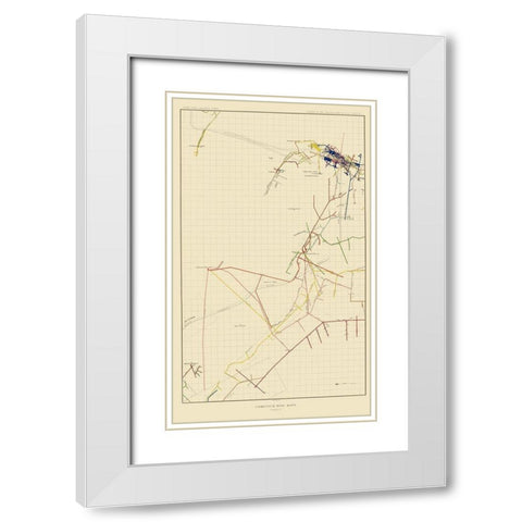Comstock Mine Number Seven Nevada - Becker 1882 White Modern Wood Framed Art Print with Double Matting by Becker