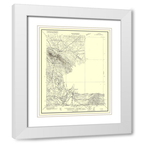 Ely Range Nevada Quad - USGS 1921 White Modern Wood Framed Art Print with Double Matting by USGS