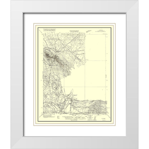 Ely Range Nevada Quad - USGS 1921 White Modern Wood Framed Art Print with Double Matting by USGS