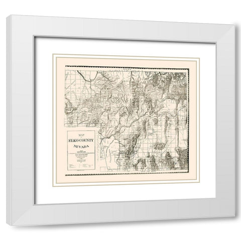 Elko County Nevada - McClellan 1894  White Modern Wood Framed Art Print with Double Matting by McClellan
