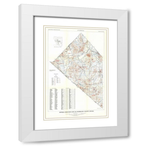 Esmeralda County Minerals Nevada Mines - USGS 1960 White Modern Wood Framed Art Print with Double Matting by USGS