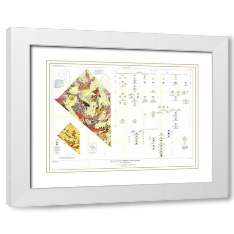 Esmeralda County Nevada Mines - Albers 1945 White Modern Wood Framed Art Print with Double Matting by Albers