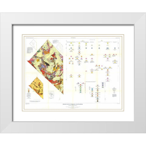 Esmeralda County Nevada Mines - Albers 1945 White Modern Wood Framed Art Print with Double Matting by Albers