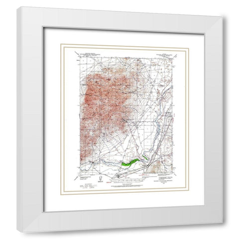 Eugene Mt Area Nevada - USGS 1939 White Modern Wood Framed Art Print with Double Matting by USGS