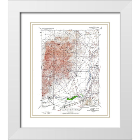 Eugene Mt Area Nevada - USGS 1939 White Modern Wood Framed Art Print with Double Matting by USGS