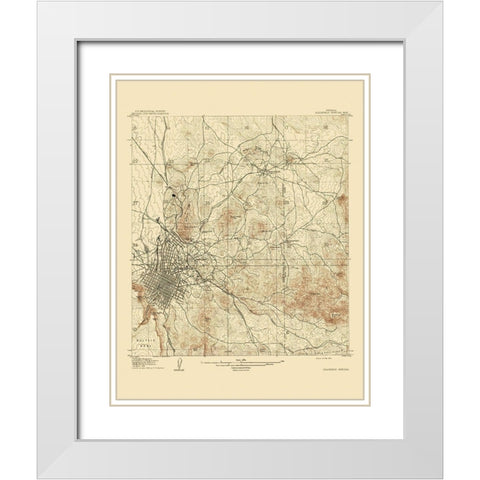 Goldfield Special Nevada Quad - USGS 1909 White Modern Wood Framed Art Print with Double Matting by USGS