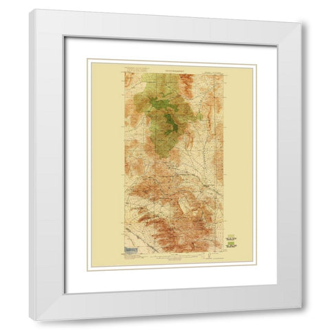 Goodsprings California Nevada Quad - USGS 1919 White Modern Wood Framed Art Print with Double Matting by USGS