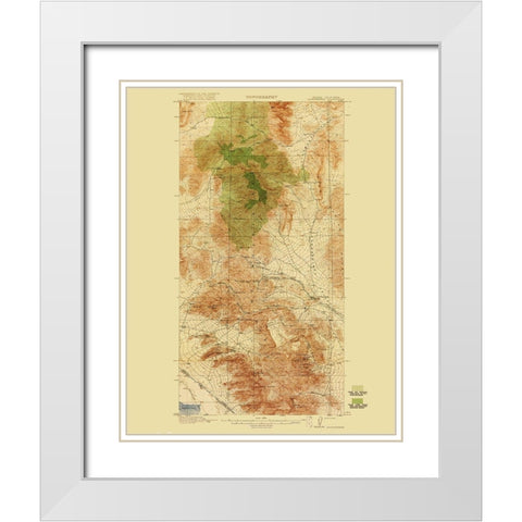 Goodsprings California Nevada Quad - USGS 1919 White Modern Wood Framed Art Print with Double Matting by USGS