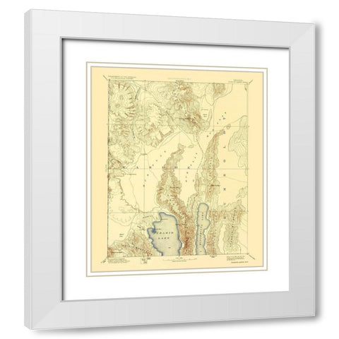 Granite Range Nevada Sheet - USGS 1894 White Modern Wood Framed Art Print with Double Matting by USGS