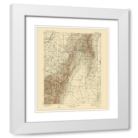 Halleck Nevada Quad - USGS 1935 White Modern Wood Framed Art Print with Double Matting by USGS
