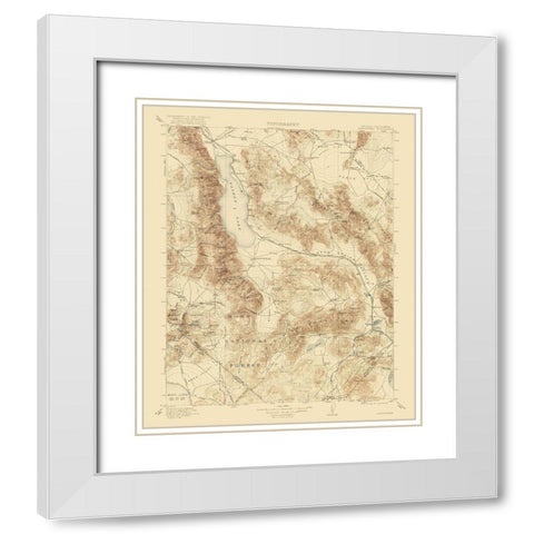 Hawthorne California Nevada Quad - USGS 1911 White Modern Wood Framed Art Print with Double Matting by USGS