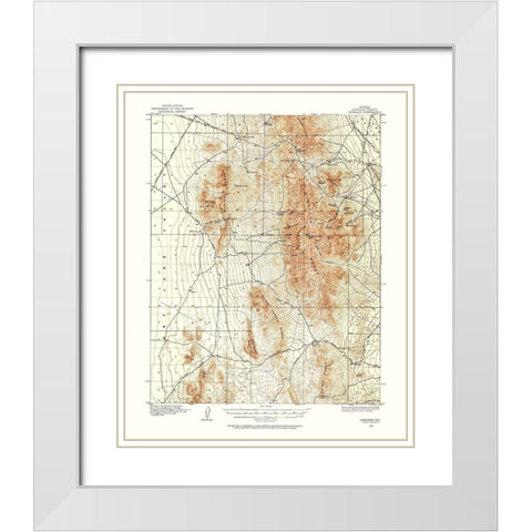 Highland Nevada Quad - USGS 1913 White Modern Wood Framed Art Print with Double Matting by USGS