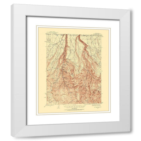 Jarbidge Nevada Idaho Quad - USGS 1943 White Modern Wood Framed Art Print with Double Matting by USGS