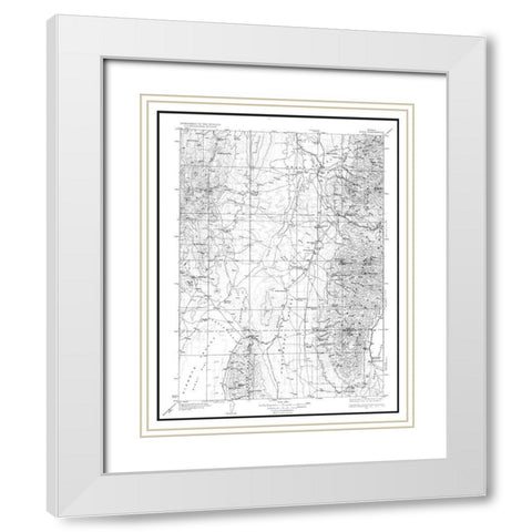 Jiggs Nevada Quad - USGS 1935 White Modern Wood Framed Art Print with Double Matting by USGS