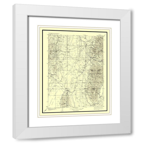 Jiggs Nevada Quad - USGS 1935 White Modern Wood Framed Art Print with Double Matting by USGS