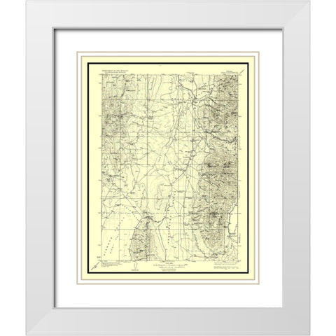 Jiggs Nevada Quad - USGS 1935 White Modern Wood Framed Art Print with Double Matting by USGS