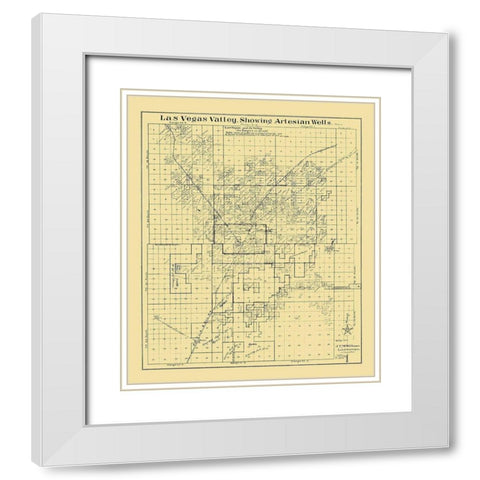 Las Vegas Valley Nevada Landowner - McWilliams White Modern Wood Framed Art Print with Double Matting by McWilliams