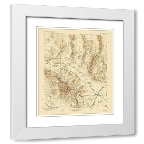Las Vegas Nevada Quad - USGS 1908 White Modern Wood Framed Art Print with Double Matting by USGS