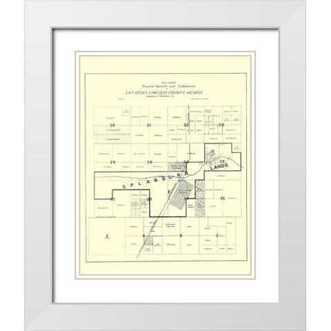 Las Vegas Nevada Homeowners - Williams 1905 White Modern Wood Framed Art Print with Double Matting by Williams
