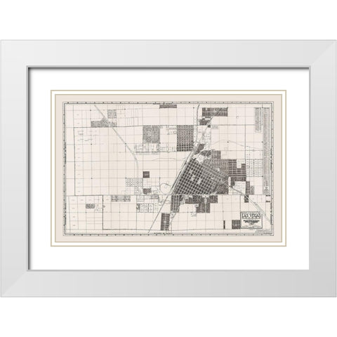 Las Vegas Nevada Landowner - Pioneer Title 1946 White Modern Wood Framed Art Print with Double Matting by Pioneer Title