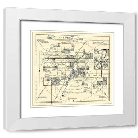 Las Vegas Nevada Landowner - Las Vegas Airport White Modern Wood Framed Art Print with Double Matting by Las Vegas Airport