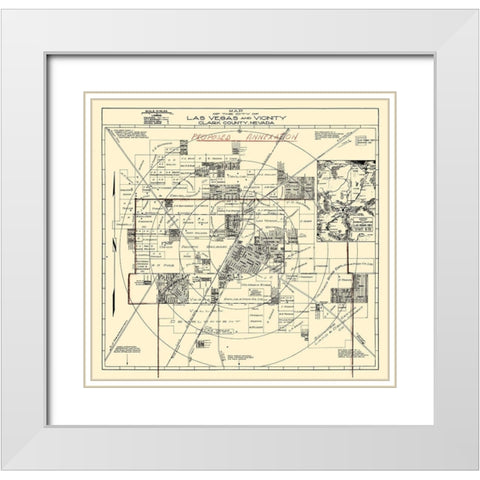 Las Vegas Nevada Landowner - Las Vegas Airport White Modern Wood Framed Art Print with Double Matting by Las Vegas Airport