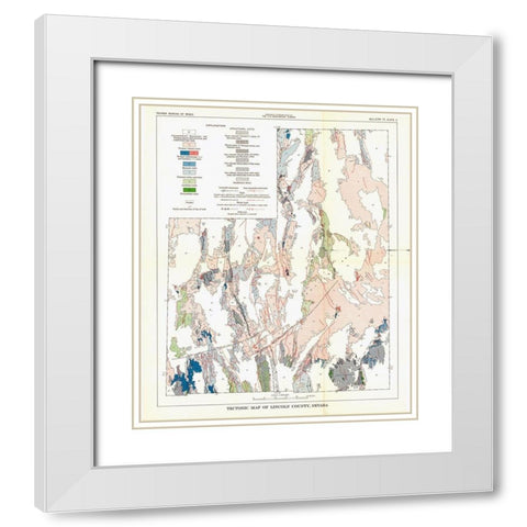 Lincoln County Tectonic Nevada Mines - USGS 1998 White Modern Wood Framed Art Print with Double Matting by USGS