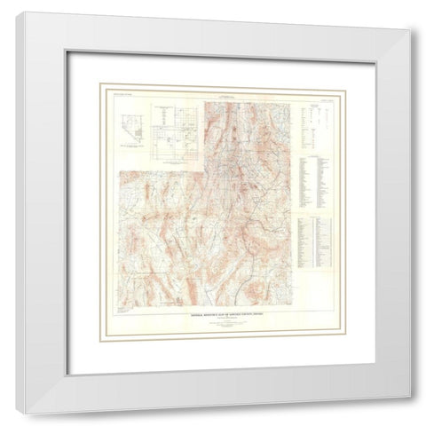 Lincoln County Minerals Nevada Mines - Tschanz White Modern Wood Framed Art Print with Double Matting by Tschanz