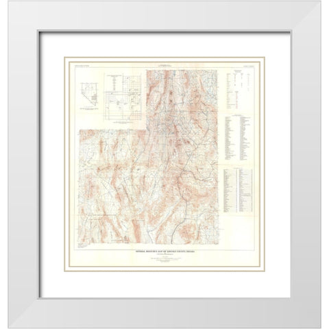 Lincoln County Minerals Nevada Mines - Tschanz White Modern Wood Framed Art Print with Double Matting by Tschanz