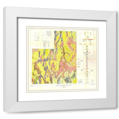 Lincoln County Nevada Mines - Tschanz 1954 White Modern Wood Framed Art Print with Double Matting by Tschanz