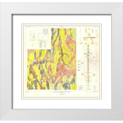 Lincoln County Nevada Mines - Tschanz 1954 White Modern Wood Framed Art Print with Double Matting by Tschanz
