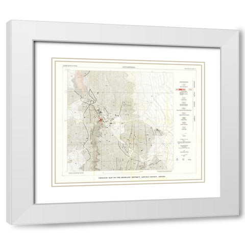 Highland District Lincoln County NV Mines White Modern Wood Framed Art Print with Double Matting by Tschanz