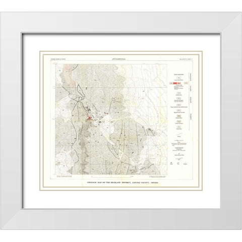 Highland District Lincoln County NV Mines White Modern Wood Framed Art Print with Double Matting by Tschanz