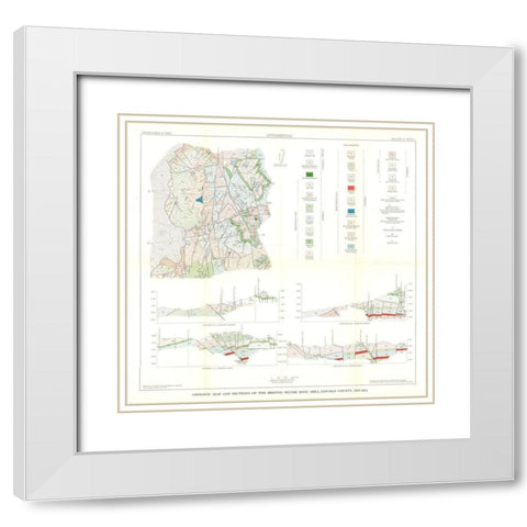 Lincoln County Bristol Silver Mine Area NV White Modern Wood Framed Art Print with Double Matting by USGS