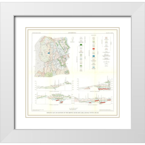 Lincoln County Bristol Silver Mine Area NV White Modern Wood Framed Art Print with Double Matting by USGS