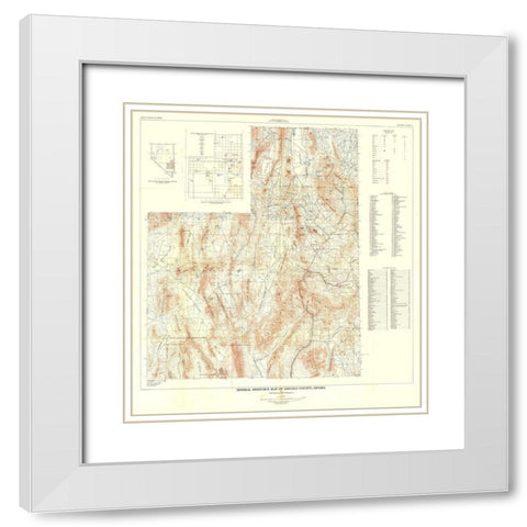 Lincoln County Minerals Nevada Mines - Tschanz White Modern Wood Framed Art Print with Double Matting by Tschanz