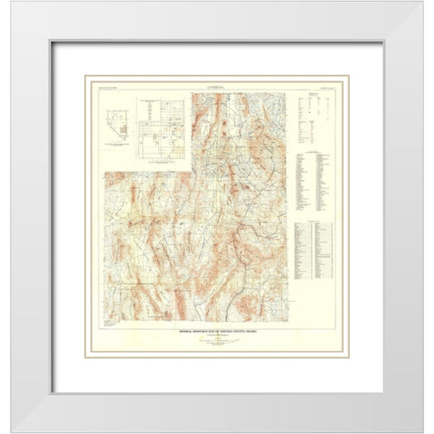 Lincoln County Minerals Nevada Mines - Tschanz White Modern Wood Framed Art Print with Double Matting by Tschanz