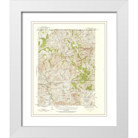 Mountain City Nevada Idaho Quad - USGS 1936 White Modern Wood Framed Art Print with Double Matting by USGS